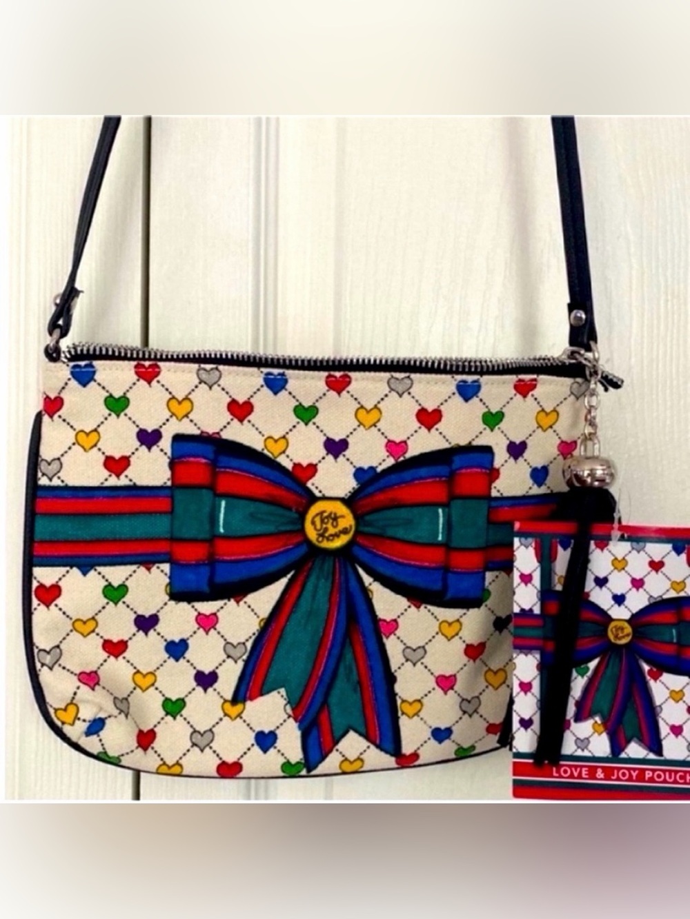 Brighton Bag Canvas Crossbody Bag Love and Joy Pouch NWT